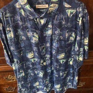 Men's Size XL/TG Tommy Bahama SS Button Down Shirt Pacific Blue " Happy Hour"
